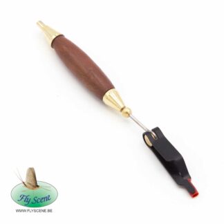 Fly Scene Pince à Hackle Rotative avec Manche en Bois