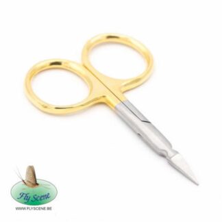 Ciseaux à Pointe de Flèche Courbée 3 1/2 " en Plaqué Or